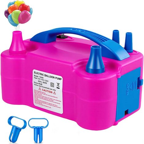 Pompe à Ballons électrique, gonfleur de Ballons électrique avec Double buse, Deux Modes de Fonctionnement, Pompe à Ballons 220V 600W, pour décorations d'anniversaires et Mariages, fêtes (1/5)