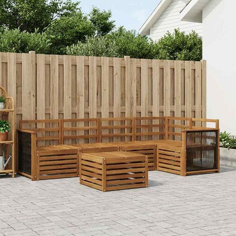 vidaXL Outdoor Sofa Set 6 pcs Natural Solid Acacia Wood (1/5)