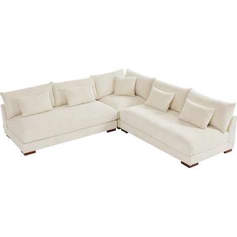 Divano angolare reversible in Velluto a coste Beige  - SPERONE di PASCAL MORABITO