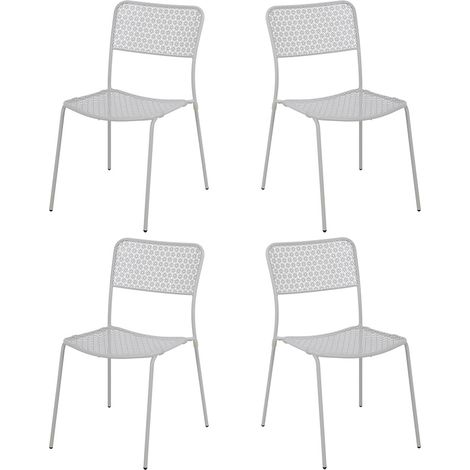 Set 4 sedie da giardino motivo floreale grigio - Aura (1/4)