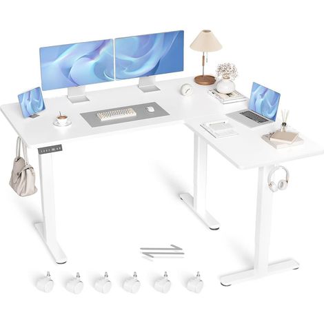 Höhenverstellbarer Eckschreibtisch 160x140cm Dual-Motor, L-Form (1/5)