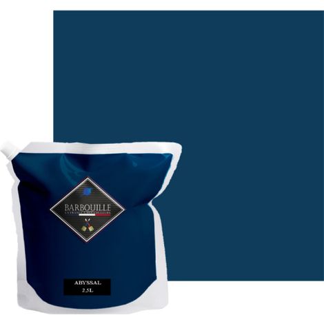 Peinture acrylique mate 2,5L pour murs et plafonds – Finition mate tendue – Bleu Abyssal – Lessivable et résistante – Barbouille