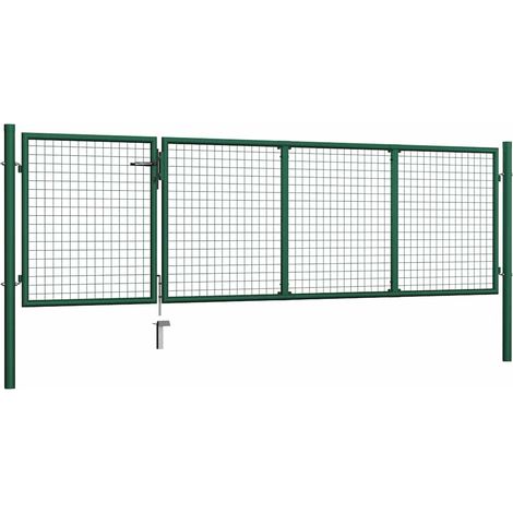 Maison Exclusive - Cancello da Giardino in Acciaio 350x100 cm Verde