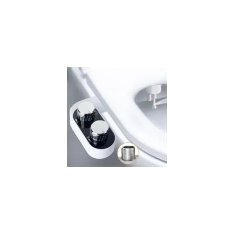 Toilettes japonaises - Toilettes bidet ultra-minces non électriques avec double buse autonettoyante - Jet d'eau froide avant/arrière réglable - Installation facile - Abattant de toilettes japonais