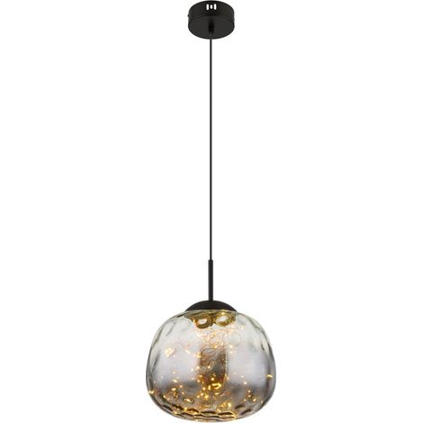 Globo - lampada a sospensione - FIREFLY - nero - vetro - Ø 30cm -