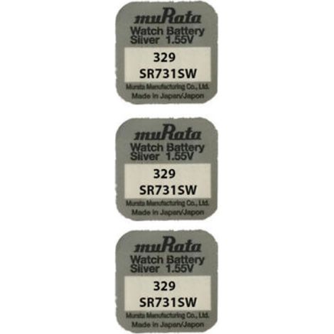 .3 piles Murata-SONY 329 SR731SW.
.
.
.
.