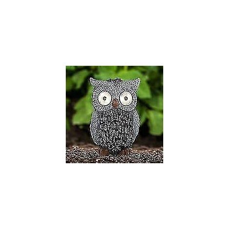 Lampe de sol solaire LED extérieure Ssxjv, éclairage de jardin, allée, balcon, motif hibou et pierre (1/3)