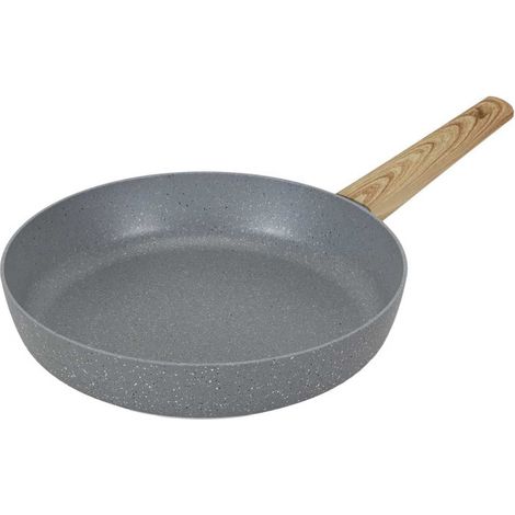 Poêle Aluminium Forgé 28cm avec Manche Effet Bois Tous Feux (Induction)