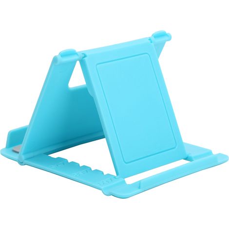 Support de téléphone portable, mini support de bureau simple et portable, pliable, bleu