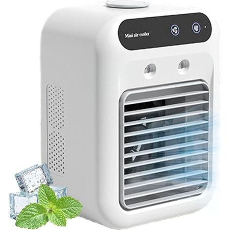 Mini refroidisseur d'eau, Glacier Breeze Ac, climatiseur portable extérieur, réservoir d'eau de 500 ml, cordon d'alimentation USB, 2 vitesses de vent, 2 heures peut être utilisé pour une charge (1/4)