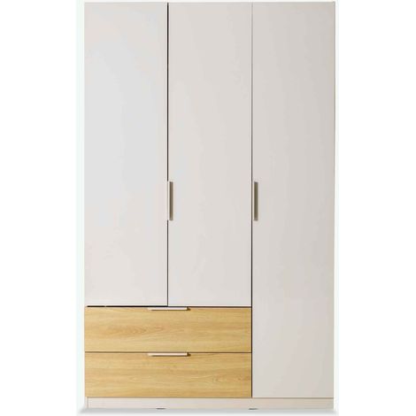 Masio - Armadio Legno laminato - cashmere lucido/quercia Baysen (1/3)
