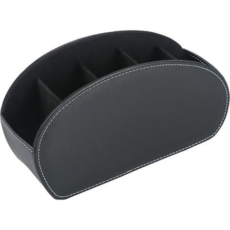 Support pour télécommandes en similicuir PU – 5 compartiments – rangement multifonction TV, climatisation, décodeur et accessoires bureau