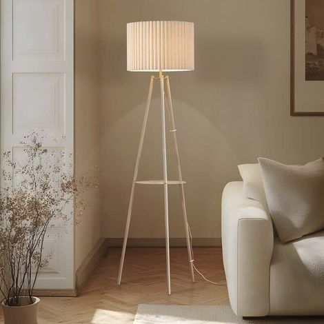 [NEUWERTIG] B-Ware Lindby Stehlampe Libbie LED Leuchte Dreibeinlampe cremefarben 155cm Höhe 40cm (1/2)