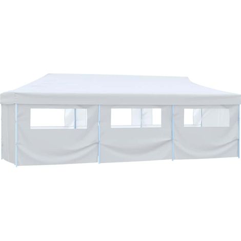 vidaXL Carpa de fiestas pop-up plegable con 8 paredes blanco 3x9 m (1/5)
