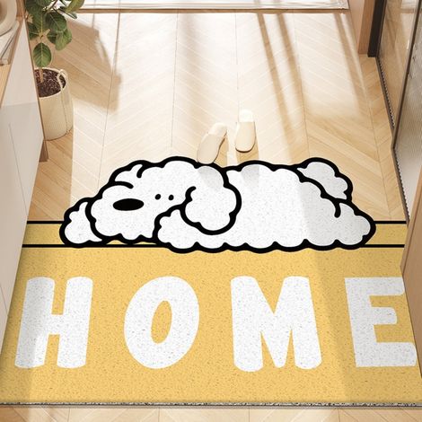Accueil - Repos Boucle 4060cm Tapis de sol bouclé résistant et durable à l'usure, à motifs d'animaux de dessin animé, découpable, grattant la boue et enlevant la saleté, tapis d'entrée antidérapant. (1/5)