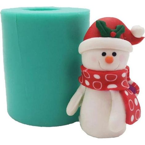 Moule En Silicone Bonhomme De Neige - Pour Bougies Et Pâtisserie - Résistant À -40 °C À 230 °C - Réutilisable - 1 Pièce (1/5)