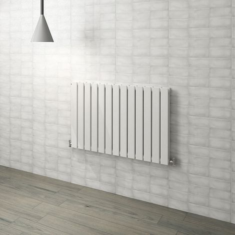 Flat Panel Radiator 600x884mm White Double Horizontal Modern Central Heating Radiators