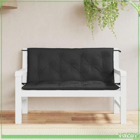 Coussin de banc - FAFEISY - 361685 - Lot de 2 - Noir - 120x50x7 cm (1/5)