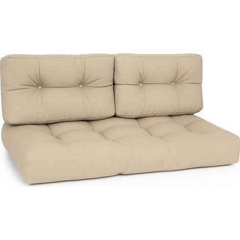 Coussin pour palette Outdoor 1x coussin d'assise & 2x coussins de dos, naturel
