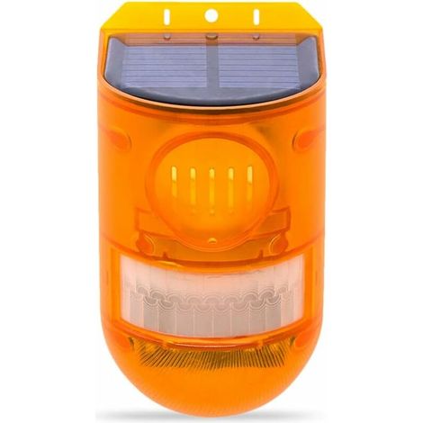 Solar-Alarmanlage mit Ton- und Lichtsignal, Bewegungsmelder, wasserdichte Solar-Alarmleuchte, 2 Betriebsmodi, 110 dB, Sicherheits-Sirene mit Licht für Haus und Hof