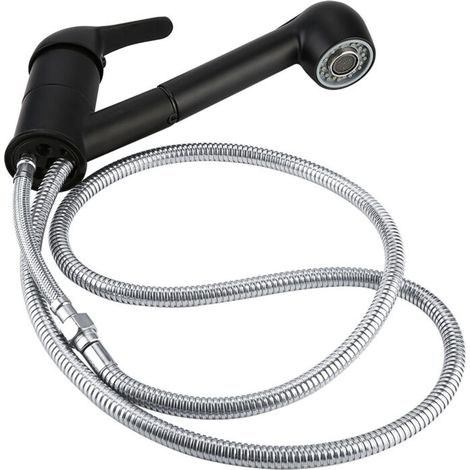 Pull out Kitchen Sink Cold Water Faucet Tap (Black Paint UK Standard G1/2")