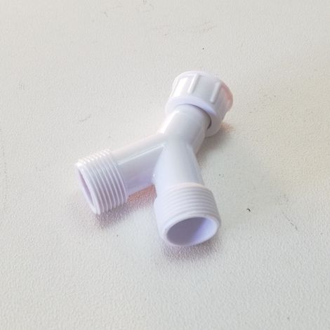Raccordo a y bianco 3/4 x 3/4 x 3/4 per tubo carico lavatrice lavastoviglie (1/2)