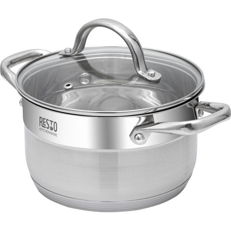 Resto Kasserolle 2,7 l (silber, Edelstahl, Induktionsherd, spülmaschinenfest) (1/5)