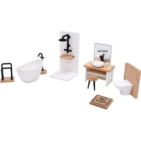 Ensemble de Meubles de Salle de Bain pour Maison de Poupée à (1/5)
