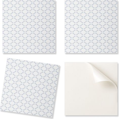 Baldosas de vinilo autoadhesivas - Decoraci贸n de pared para oficina - Dise帽o geom茅trico con 贸valos - 9x30x30 cm