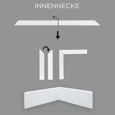 Außenecken Für MDF Sockelleisten 18 x 58 x 400 mm MDF-Kern foliert Weiß zum Kleben, Clipsen, Schrauben & Nageln Aussenwinkel by PROVISTON (1/5)