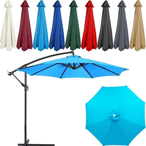 Toldo de repuesto universal para sombrilla de patio de 10 pies y 8 varillas, fundas portátiles para sombrillas, cubierta superior (rojo, 6.5 pies 6 varillas) (azul cielo, 6.5 pies 8 varillas) (1/5)