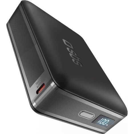 Powerbank con display LCD 10000mAh USB-C 30W - nero (1/3)