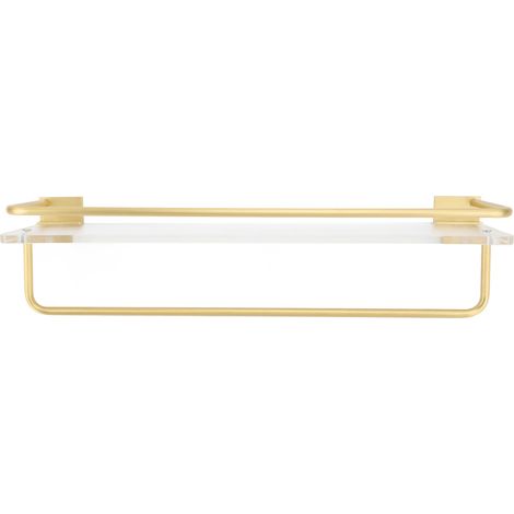 Badezimmer-Wandregal, Aluminium und Acryl, Edelstahl, ohne Perforation, zum Aufhängen, 40 cm, Gold (1/5)