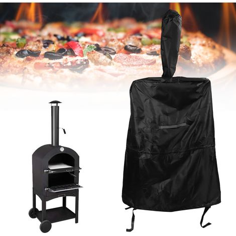 Housse extérieure en tissu Oxford noir pour four à pizza, four à pain et gril, 170 x 65 x 55 cm - Imperméable et anti-poussière (1/5)