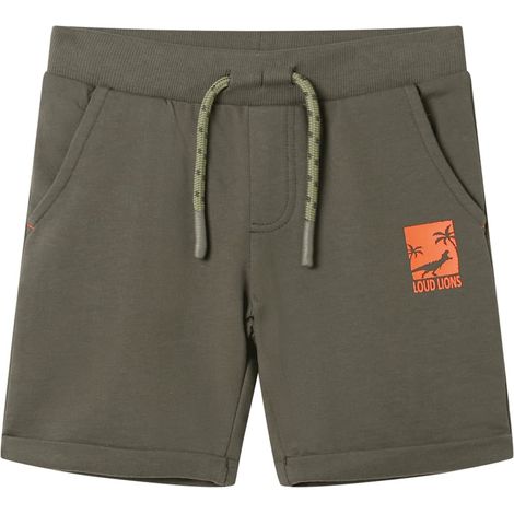 Short pour enfants avec cordon de serrage kaki foncé 128 (1/5)