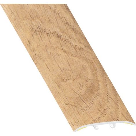 Barre de seuil en aluminium finition chêne moyen – Système de clipsage invisible – Dimensions 3.8x83cm – Pour pose adhésive ou vissée – Cqfd