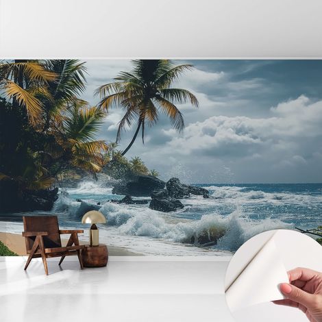 Fototapete Selbstklebend - Wandtattoo - leicht anzubringen - Wandverkleidung Exotischer Strand 416x254 cm (1/5)
