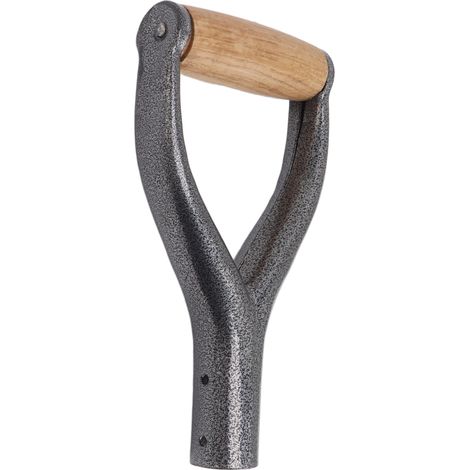 Manche de pelle en forme de Y, diamètre intérieur de 31 cm (12,22 pouces), manche de rechange en bois pour le jardinage, le râteau et autres outils (argenté). (1/5)