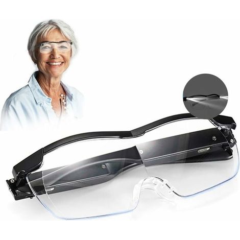 Magnifying Glass with 2 LEDs, Aooeou Reading Magnifiers 250% Magnification Magnifying Glasses, Illuminated Magnifying Glass for Reading, All Precision Work, Repairs, Sewing, Watches and Crafts