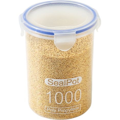 Recipiente de almacenamiento con tapa resellable, apto para congelar, ideal para guardar fruta, ensaladas, etc. 1000 ml. 1 unidad. (1/5)