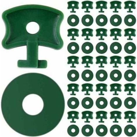 Clips en plastique pour serre avec rondelles pour sécuriser l'isolation, le filet à bulles sur serre en aluminium, vert, 50 clips + 50 rondelles (1/4)