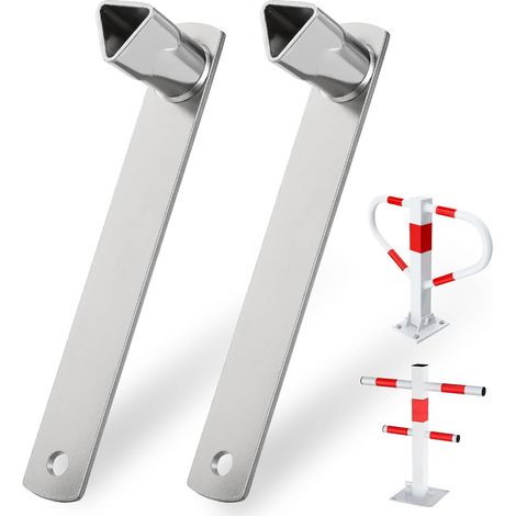 Lot de 2 clés triangulaires M12 19 mm – 17 cm pour poteau de barrière, clé de pompier, clé d'arrêt pour pompiers, administration domestique, parking