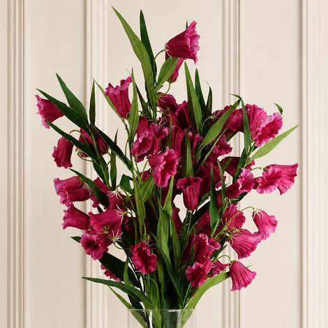 Pack of 6 x 100cm Trumpet Artificial Flower Stem Fuchsia Pink - Premium Quality (1/5)