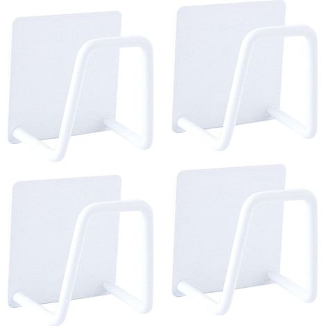 Schwammhalter Selbstklebend Schwammhalter Ohne Bohren Küchenschwammhalter Edelstahl Schwammhalter Wasserdicht und Rostfrei Weiß (4 Stück) (1/5)