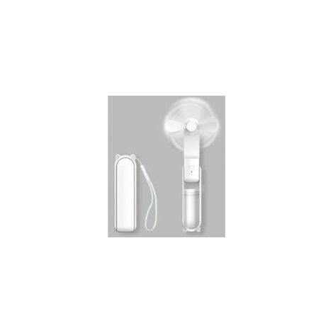 Taschenventilator, Mini-Handventilator, USB-Akku (14–21 Stunden Laufzeit), faltbarer und leiser persönlicher Ventilator mit Powerbank und Taschenlampe – Weiß – Crezuo (1/4)