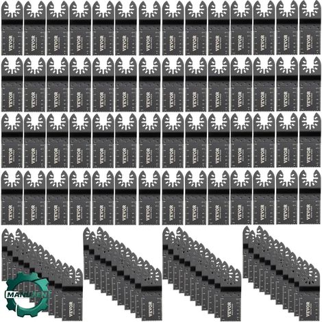 Manuzen - Lot de 100 lames pour outil oscillant HCS – bois, plastique et métal – 100 pièces (1/2)