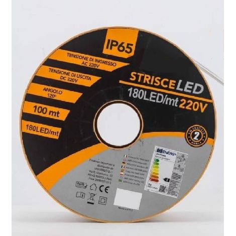 TrAdE Shop Traesio - Strip Led 2835 180d 100 Metri 220v Striscia Luce Calda Fredda Naturale 2835-w180 - -Bianco Naturale -