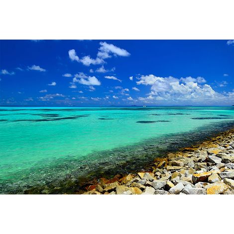 Papier peint panoramique salon mer turquoise Tapisserie panoramique plage paradisiaque idéale couloir Papier peint panoramique salle à manger (1/2)