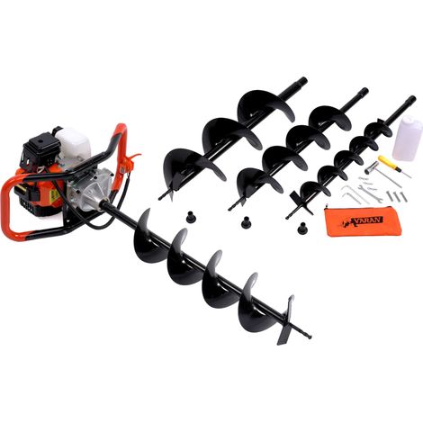 Varan Motors - TT-GD520B BENZIN ERDBOHRER 3PS 52CC EU2 + 3 BOHR-SCHNECKEN BOHRER PFAHLBOHRER ERDLOCHBOHRER