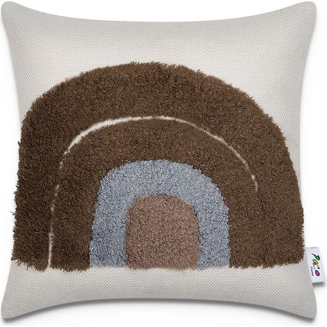 Paco Home Dekorative Kissenbezüge Mit Quastenfransen Boho Kissenhülle Boho Zierkissenbezug Single, Braun